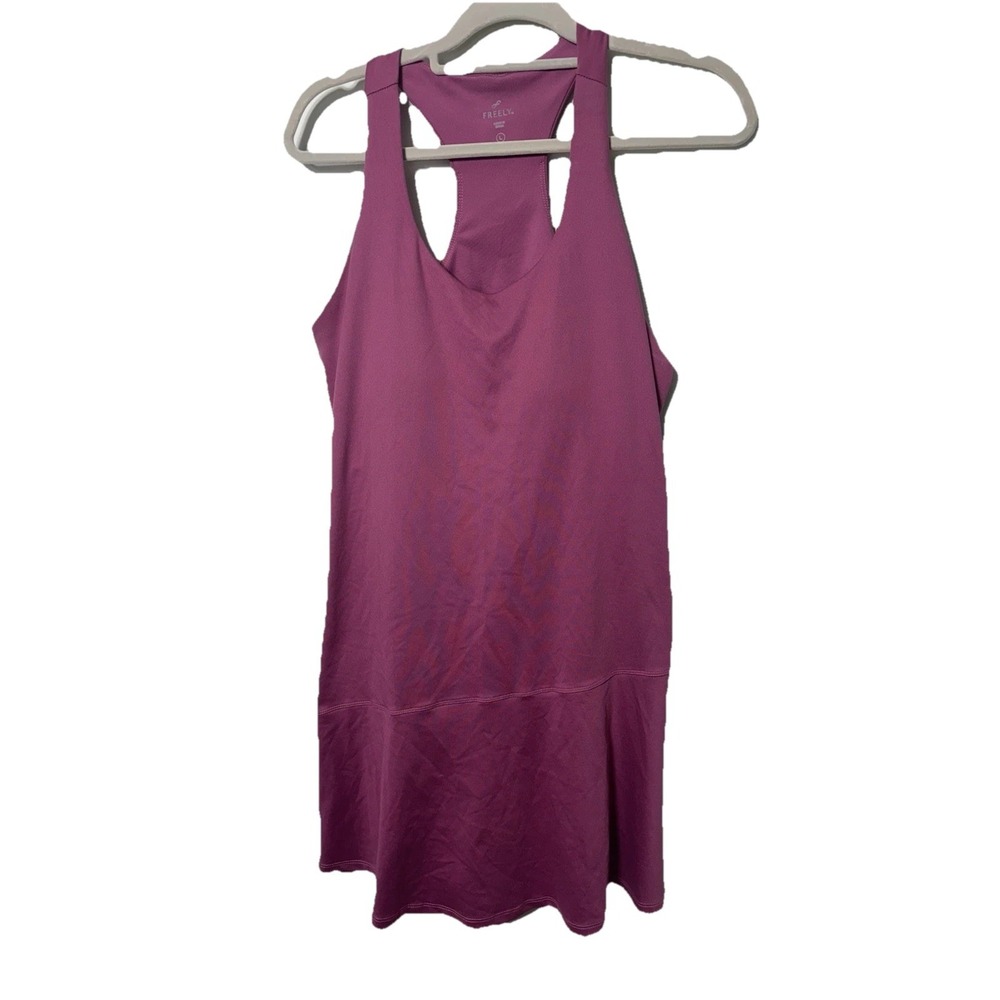 Freely Womens Large Plum Racerback Tennis Dress Built In Bra